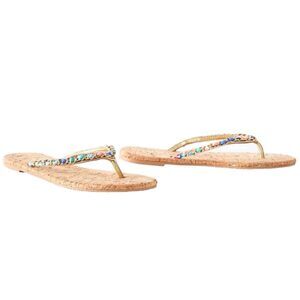 Lilly Pulitzer Naples Women's Cork Gold Sandal 8